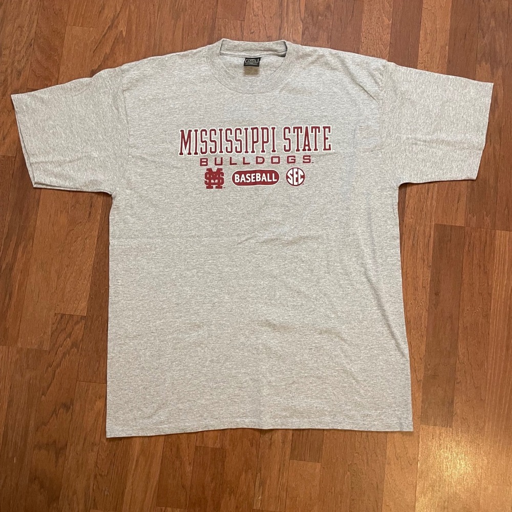 Gear For Sports Mississippi State Bulldogs Baseball T-Shirt Gray XXL G1301-950